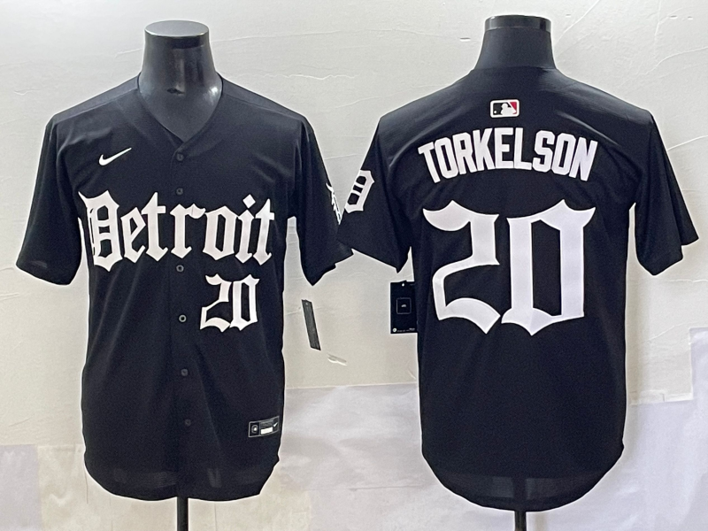 Men's Detroit Tigers Spencer Torkelson #20 Black Jersey